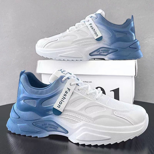 Summer breathable men's shoes 2023 new small white shoes trendy all-match running men's casual sports daddy trendy shoes