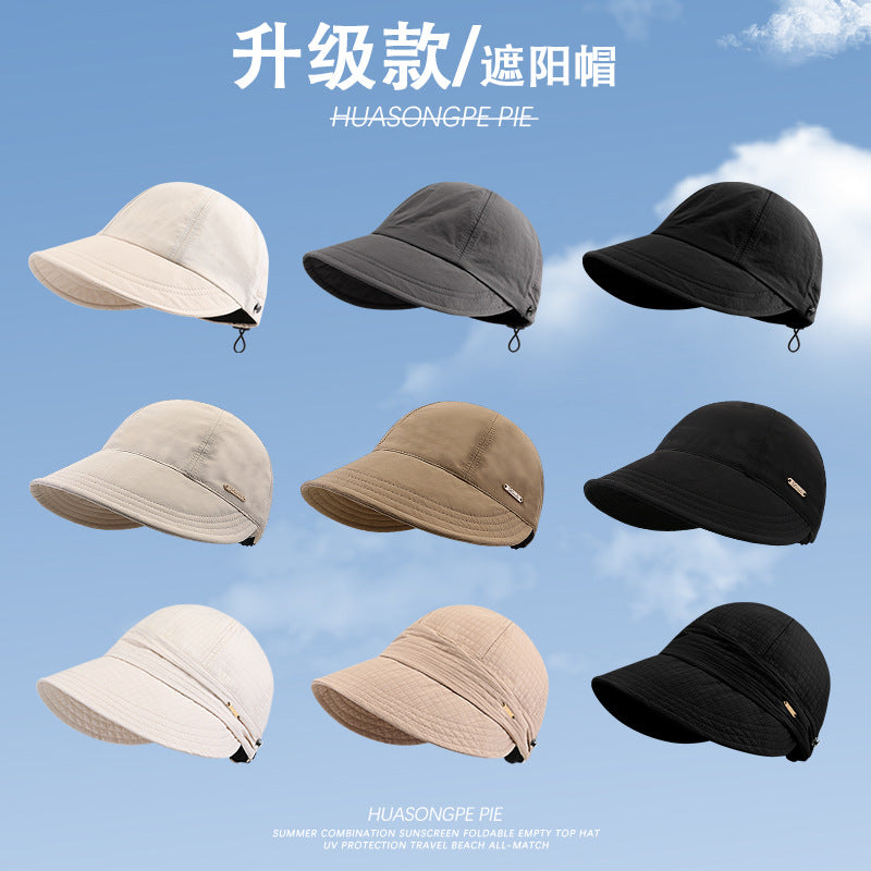 防晒帽速干夏季遮阳小众渔夫帽女时尚防紫外线太阳帽子