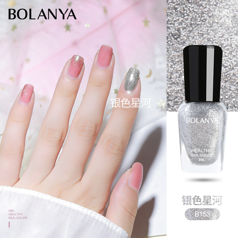 Water-based children's nail polish long-lasting nude transparent nail polish no-bake fast-drying tear-off nail polish wholesale full set 