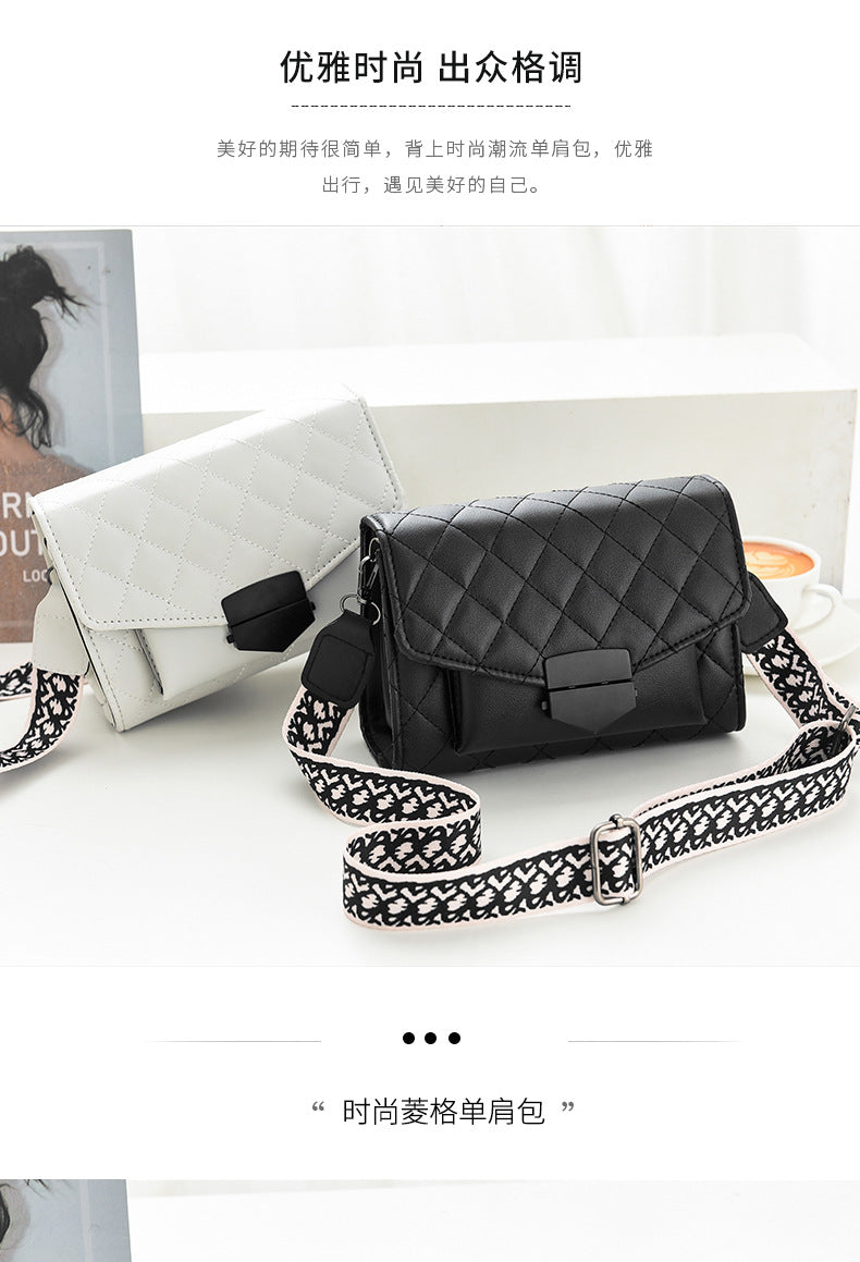 Bags for women 2021 new versatile crossbody bag rhombus embroidery fashion shoulder bag Korean version female mobile phone bag coin purse 