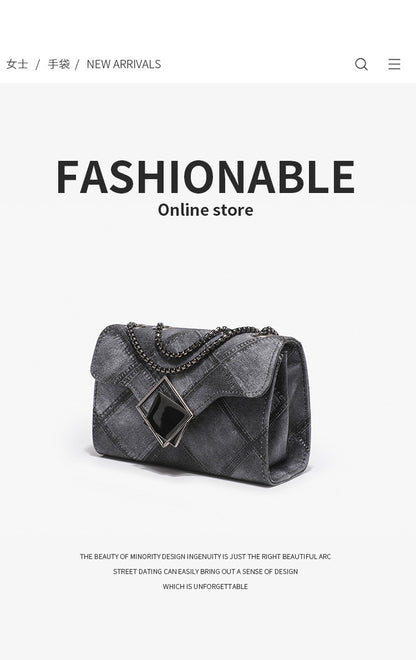 2023 new color and ink gradient small square bag, fashionable and personalized rhombus embossed chain crossbody women's bag, drop shipping 