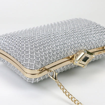 New style socialite rhinestone shiny evening bag clutch bag evening bag bridal bag chain crossbody banquet dress bag 