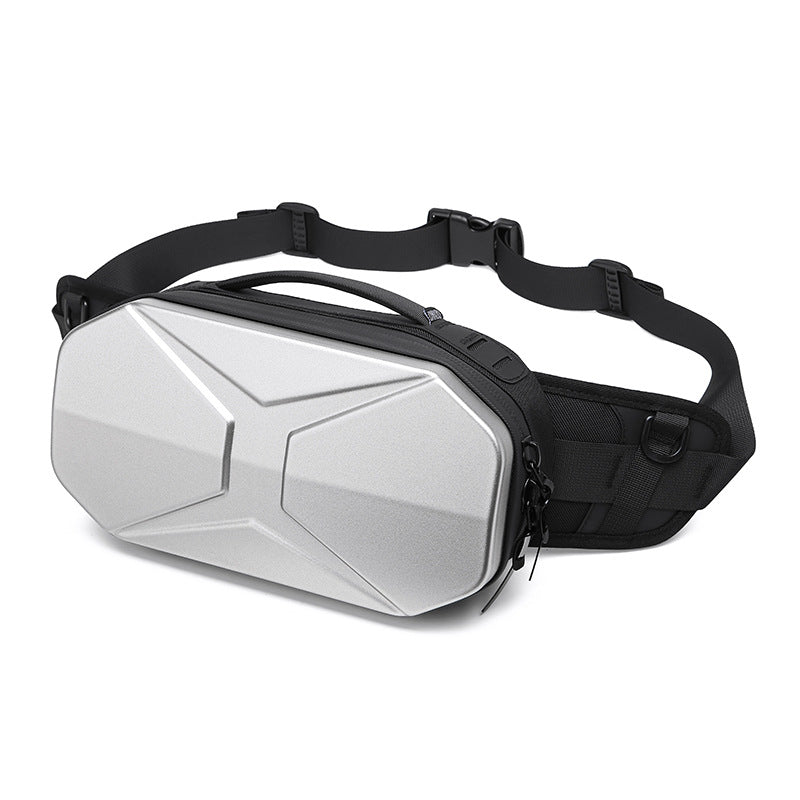 ozuko new sports men's waist bag functional PC hard shell crossbody bag men's trendy brand waterproof men's chest bag wholesale 