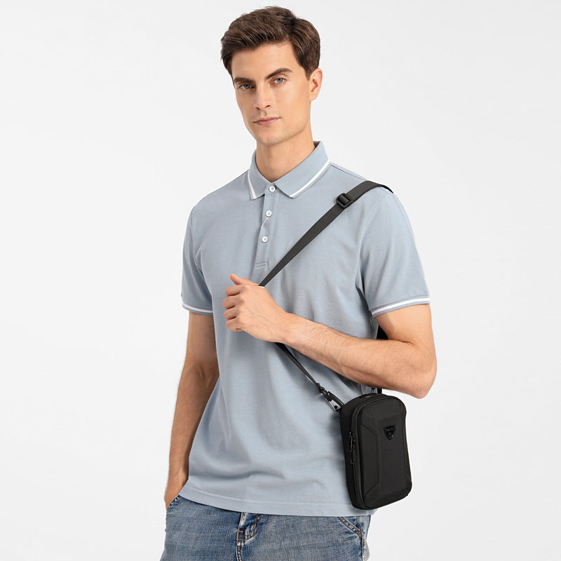 ozuko New Mini Crossbody Bag Casual Men's Clutch Hard Shell Korean Style Small Shoulder Bag Men's Bag 