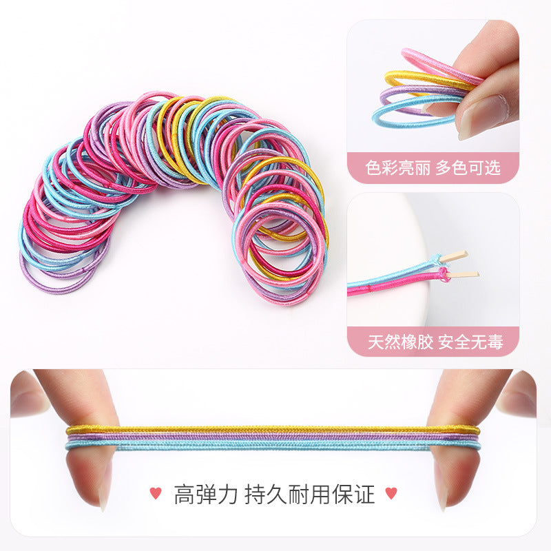 Simple children's hair accessories do not wrap hair baby hair ring Korean version simple rubber band girls color basic hair rope headdress 