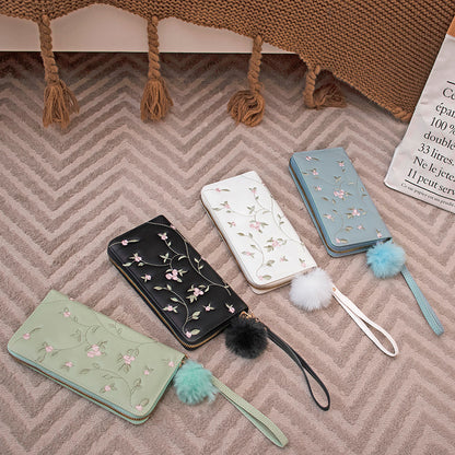 刺绣三折包2023ladies handbag跨境女包批发口红包时尚女士钱包