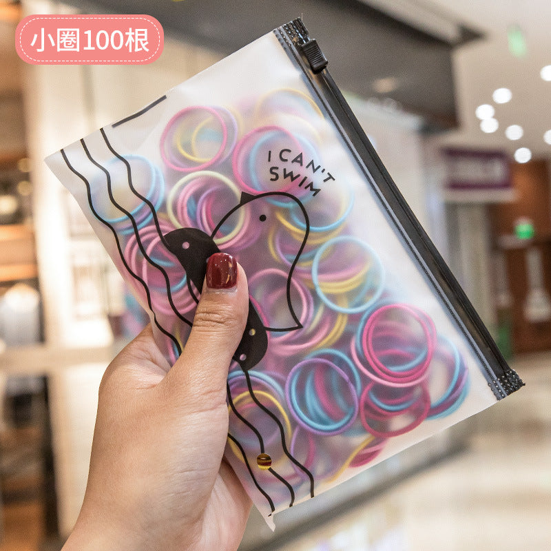 Simple children's hair accessories do not wrap hair baby hair ring Korean version simple rubber band girls color basic hair rope headdress 