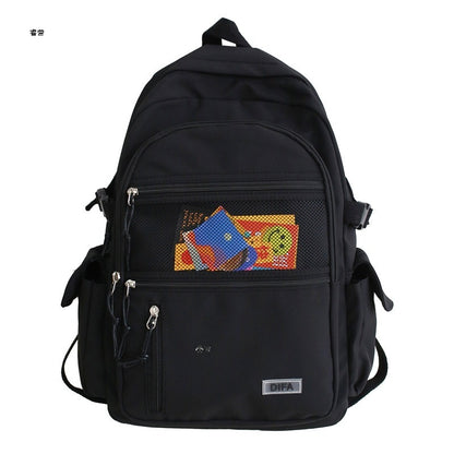 ins Japanese workwear schoolbag men's backpack women's Korean style high school college student simple backpack large capacity backpack 