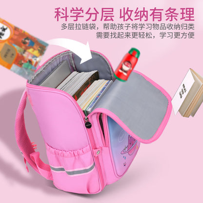 New schoolbags for primary school students 1--6th grade burden-reducing backpack integrated children's schoolbag can be printed with logo 