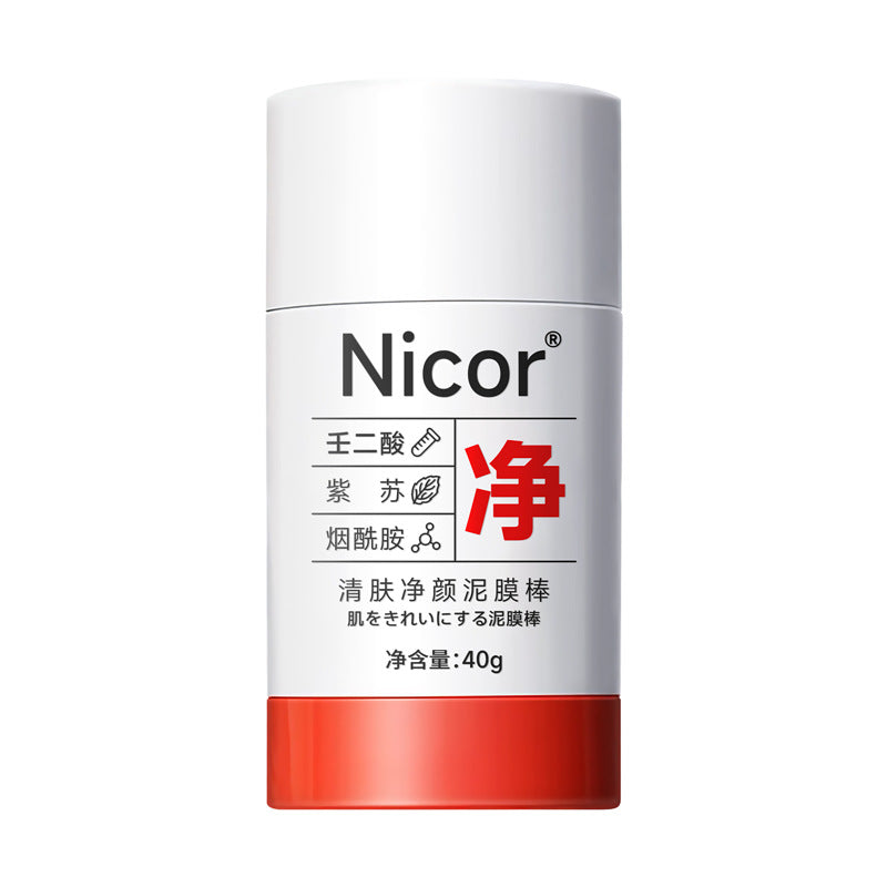 Nicor ​​Clear Skin Purifying Mud Mask Azelaic Acid Perilla Niacinamide Deep Cleansing Smear Mud Mask Stick 