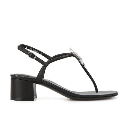[sheii Su Yinyin] Late night stars ~ rhinestone five-pointed star clip toe buckle strap 2023 summer thick heel sandals women 