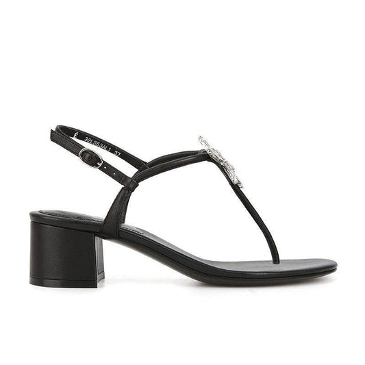 [sheii Su Yinyin] Late night stars ~ rhinestone five-pointed star clip toe buckle strap 2023 summer thick heel sandals women 