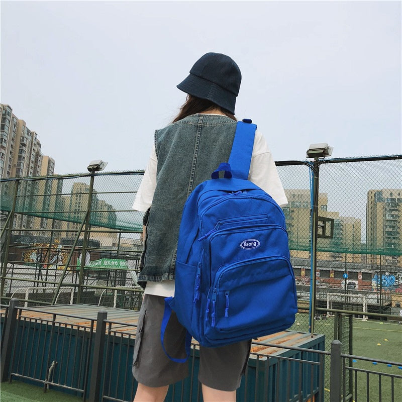 ins school bag female college student Korean style high school vintage sense large capacity campus backpack computer bag waterproof backpack 