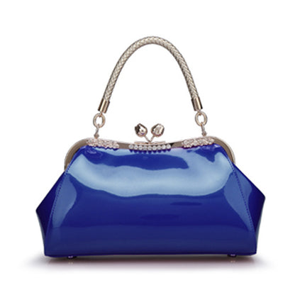 Factory direct sales 2023 fashion patent leather handbag women's bag single shoulder cross-body bridal bag dinner lady bag wedding bag 