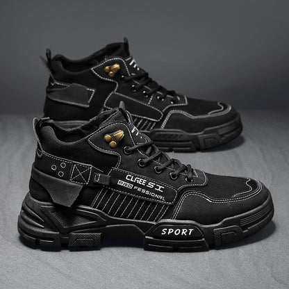 Autumn labor insurance men's shoes working on the construction site anti-dirty anti-slip work tide shoes thick-soled heightened outdoor tooling Martin boots men 