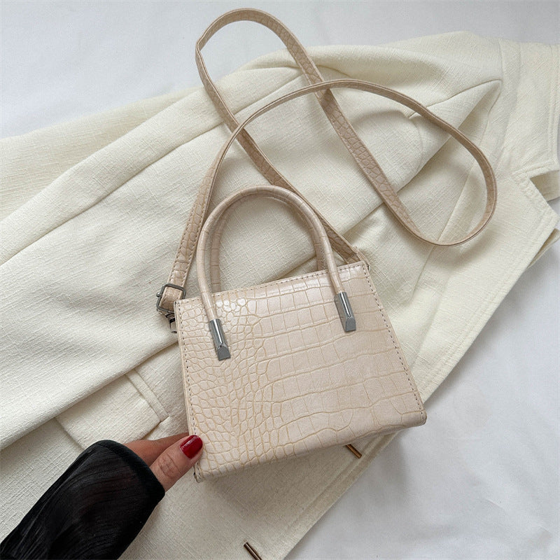 2023 New Trendy Fashion Stone Pattern Large Bag Casual Shoulder Bag Large Capacity Western Style Solid Color Handheld Tote Bag 
