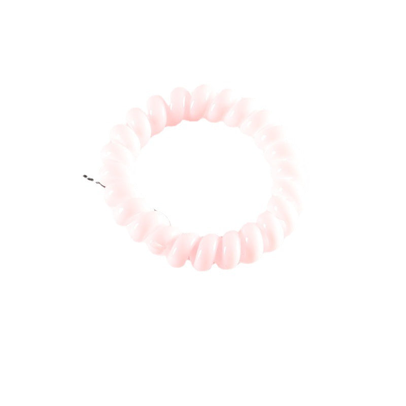 Korean version of the telephone cord hair circle women's hair rope solid color bright surface simple rubber band hair accessories net red head rope wholesale 