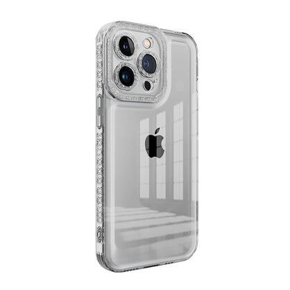 适用苹果14Plus手机防摔壳iphone13 12pro max闪钻透明镜头保护套
