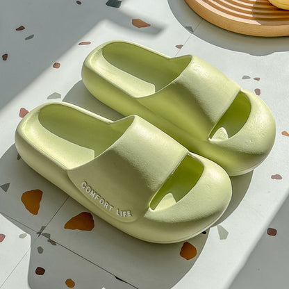 2023 Spring New Baotou Anti-collision Thick-soled Slippers Female Couples Stepping on Shit Feeling Wearing Non-slip EVA Sandals and Slippers Men 