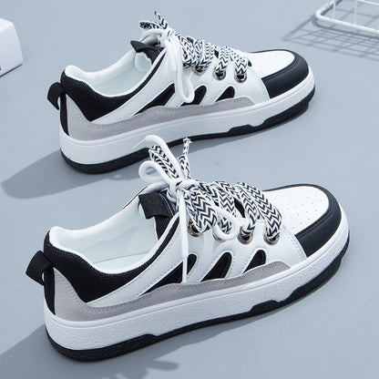 Small white shoes women's 2022 spring new board shoes students Korean version of women's shoes leather casual shoes spring and autumn explosion K3512 