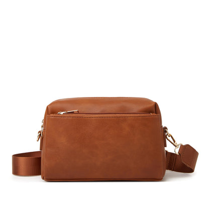 Women's bag single shoulder crossbody small bag 2023 new multi-zipper water repellent PU women's bag women's small square bag 