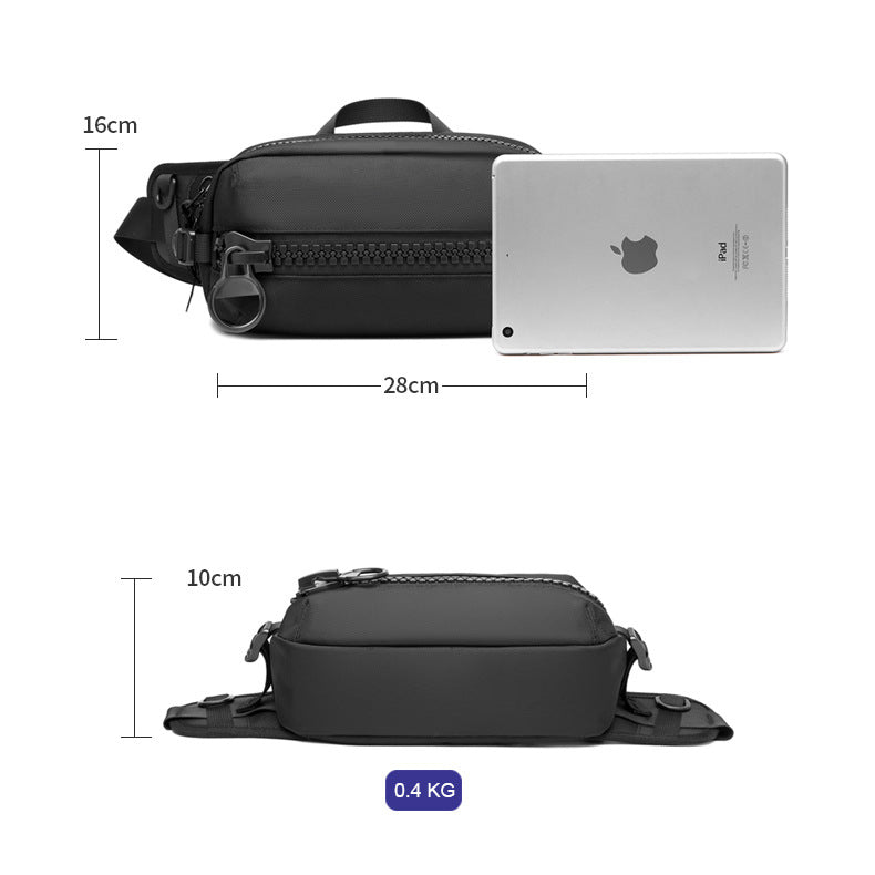 Ozuko mobile phone bag men's waist bag casual Oxford cloth chest bag outdoor waterproof men's waist bag multi-function 
