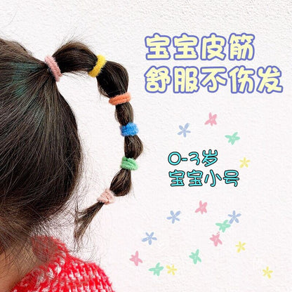 Simple children's hair accessories do not wrap hair baby hair ring Korean version simple rubber band girls color basic hair rope headdress 