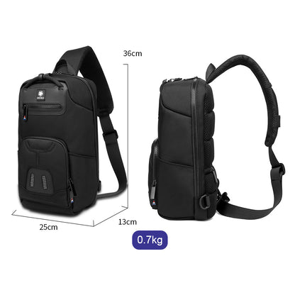 Ozuko new men's chest bag student shoulder bag waterproof Oxford cloth trendy brand large capacity men's crossbody bag 