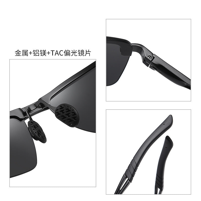 New Men's Sunglasses Aluminum Magnesium Legs Half Frame Polarized Sunglasses Fishing Glasses 3391 Driver Driving Sunglasses 