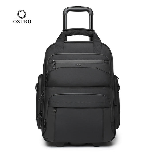 Ozuko's new business travel bag, portable multi-functional trolley bag, Oxford cloth with wheels, waterproof boarding bag 