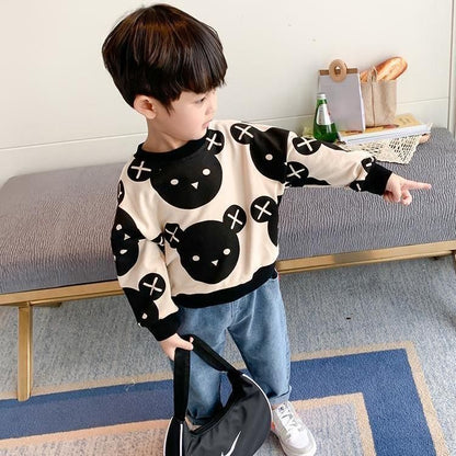Boys' autumn sweatshirts 2022 new children's clothing Korean style long-sleeved tops Internet celebrity foreign style trendy spring and autumn styles for children