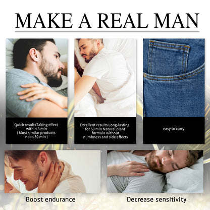 North Moon Men's Care Spray Enhances Stamina Men's Body Strengthening Moisturizing Massage Care Spray 