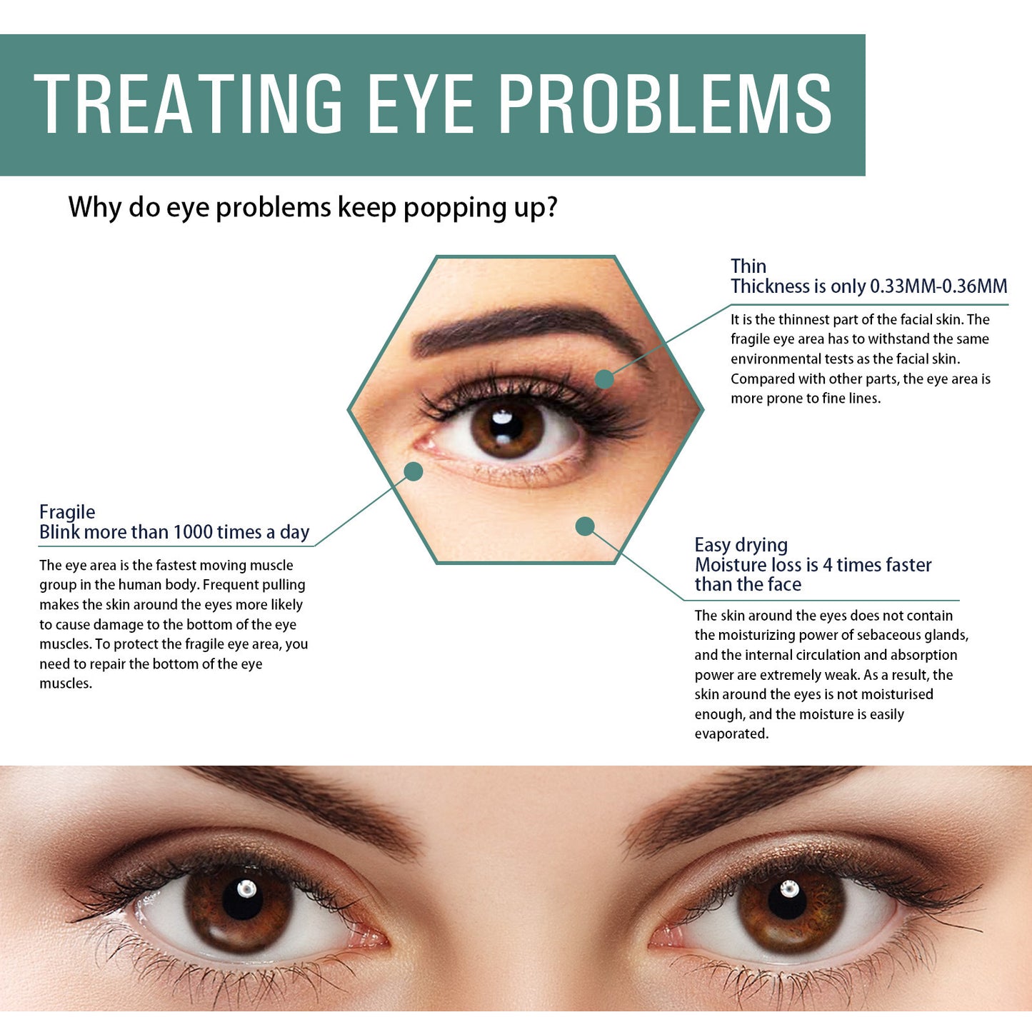 EELHOE Anti-Aging Eye Series မှ Deep Moisturizing Smoothing Eye Bags Care Anti-aging Eye Cream Series မျက်လုံးတစ်ဝိုက် 