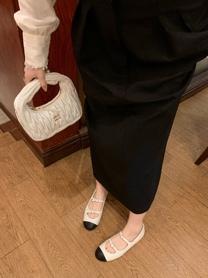 【sheii苏茵茵】奥戴丽庄园~小香风拼色双钻扣带玛丽珍鞋女单鞋