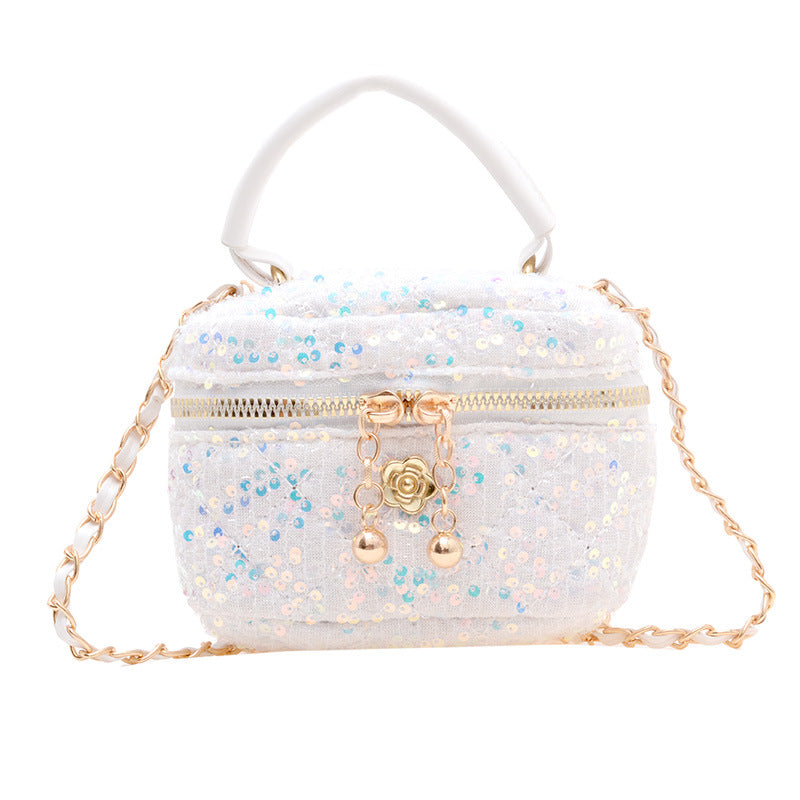 Diamond children's bag, high-end parent-child handbag, fashionable and personalized girl's cross-body bag, small fragrant sequined backpack 