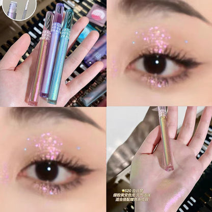 OUOII gilt စိတ်ကူးယဉ်အရည် eye shadow အကောင်းစား glitter glitter အမှုန့် pearlescent silkworm အရည် eye shadow အလှကုန် 