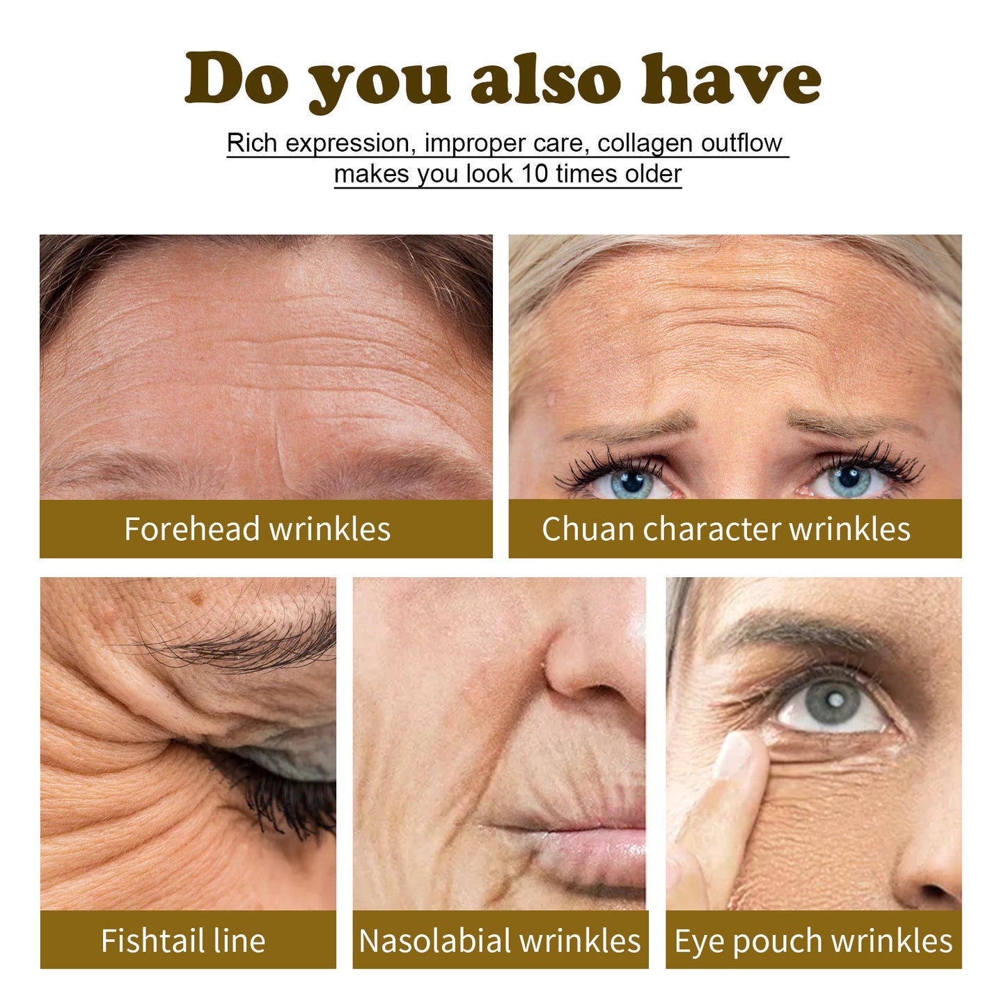 OUHOE 24K gold facial essence fades fine lines and nasolabial folds, moisturizes, tightens and anti-wrinkle essence 