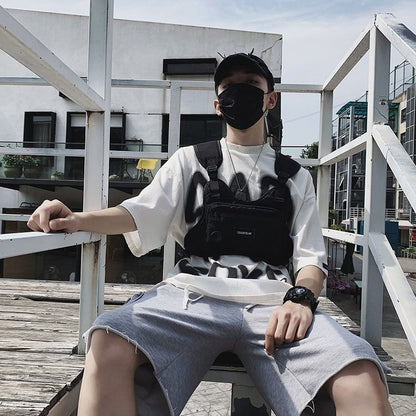 潮牌战术马甲包男 轻机能风工装背心女 韩版时尚功能外穿胸包男