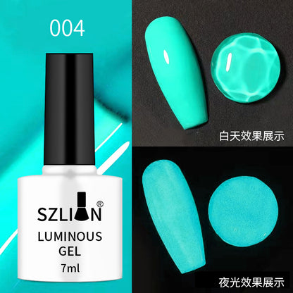 Cross-border popular nail art luminous glue fluorescent color nail polish glue phototherapy glue set popular candy color nail salon exclusive 