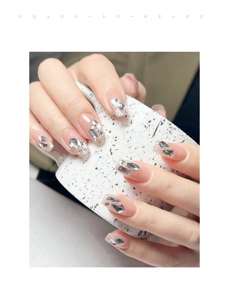 Nail art jewelry wholesale mini small crystal white diamond washable mesh hot base special-shaped silver diamond nails super shiny 