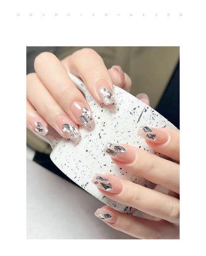 Nail art jewelry wholesale mini small crystal white diamond washable mesh hot base special-shaped silver diamond nails super shiny 