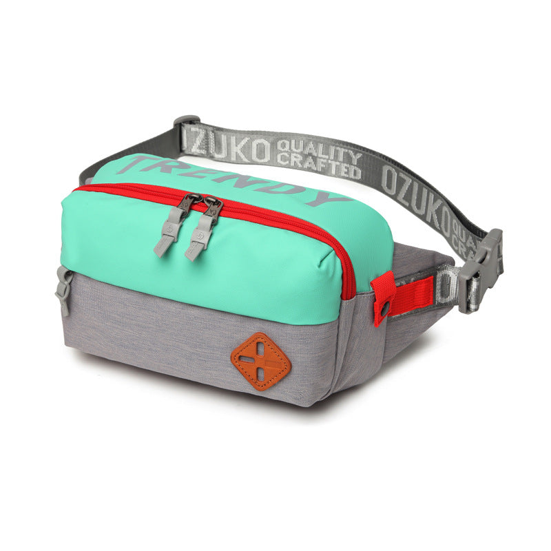 Ozuko's new sports crossbody waist bag, Korean style waterproof crossbody bag, trendy men's multifunctional trendy chest bag for men 