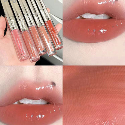 Daimanpu square tube double-ended mirror lip glaze is not easy to stick to the cup. Student moisturizing lip gloss lip gloss water gloss lipstick cross-border 