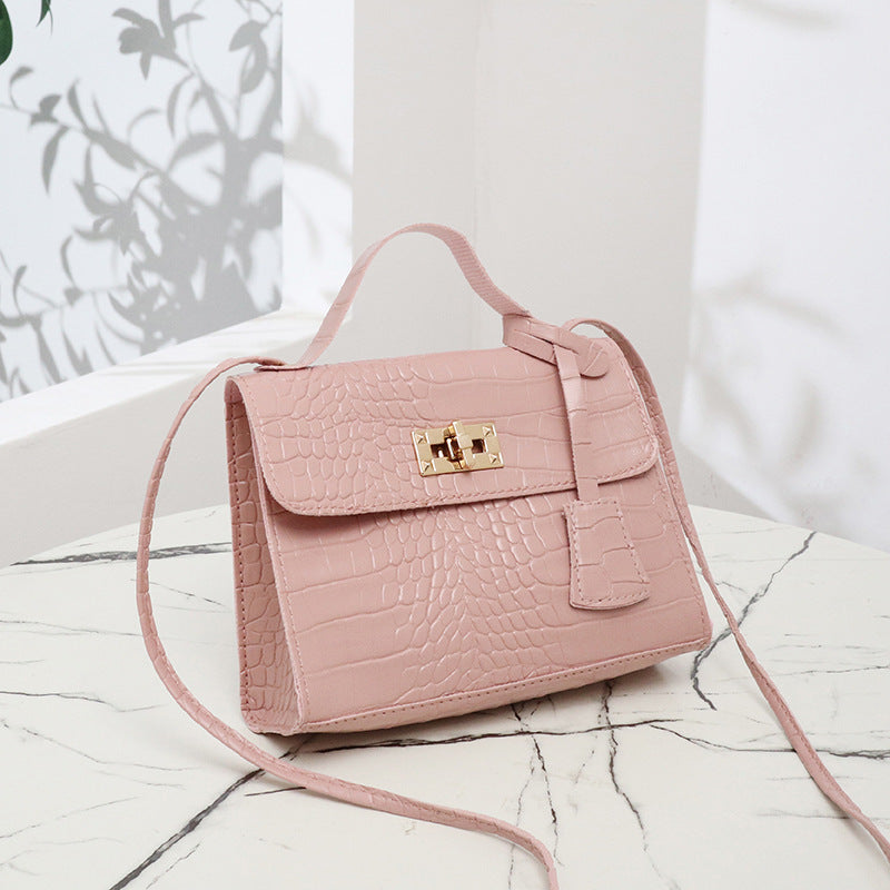 鳄鱼纹小方包2022ladies handbag外贸小包批发休闲户外单肩凯莉包