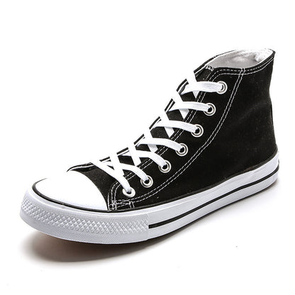 Couple classic canvas shoes men and women secondary vulcanized rubber shoes round toe wear-resistant students non-slip basic models B203 