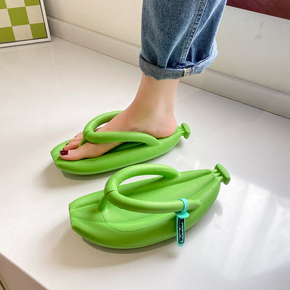 EVA New Banana Flip-flops Women's Summer Indoor Home Personality Thick Bottom Beach Wearing Sandals and Slippers Cross-border Wholesale 