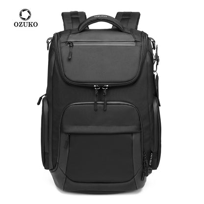 Ozuko new backpack business waterproof computer bag men's large capacity outdoor travel sports backpack 