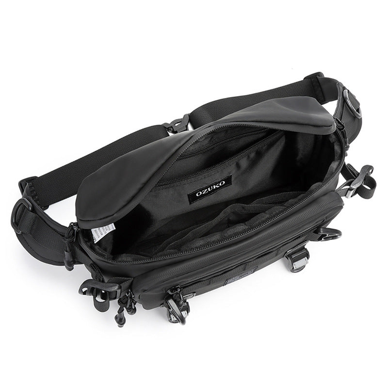 Ozuko new men's bag single shoulder crossbody bag outdoor trendy brand men's chest bag high-end men's waist bag wholesale 