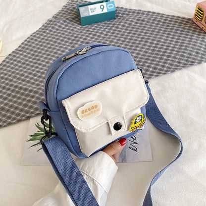 Canvas small bag women's crossbody lightweight shoulder bag 2021 new summer small fresh and cute student mobile phone bag 