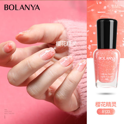 Water-based children's nail polish long-lasting nude transparent nail polish no-bake fast-drying tear-off nail polish wholesale full set 